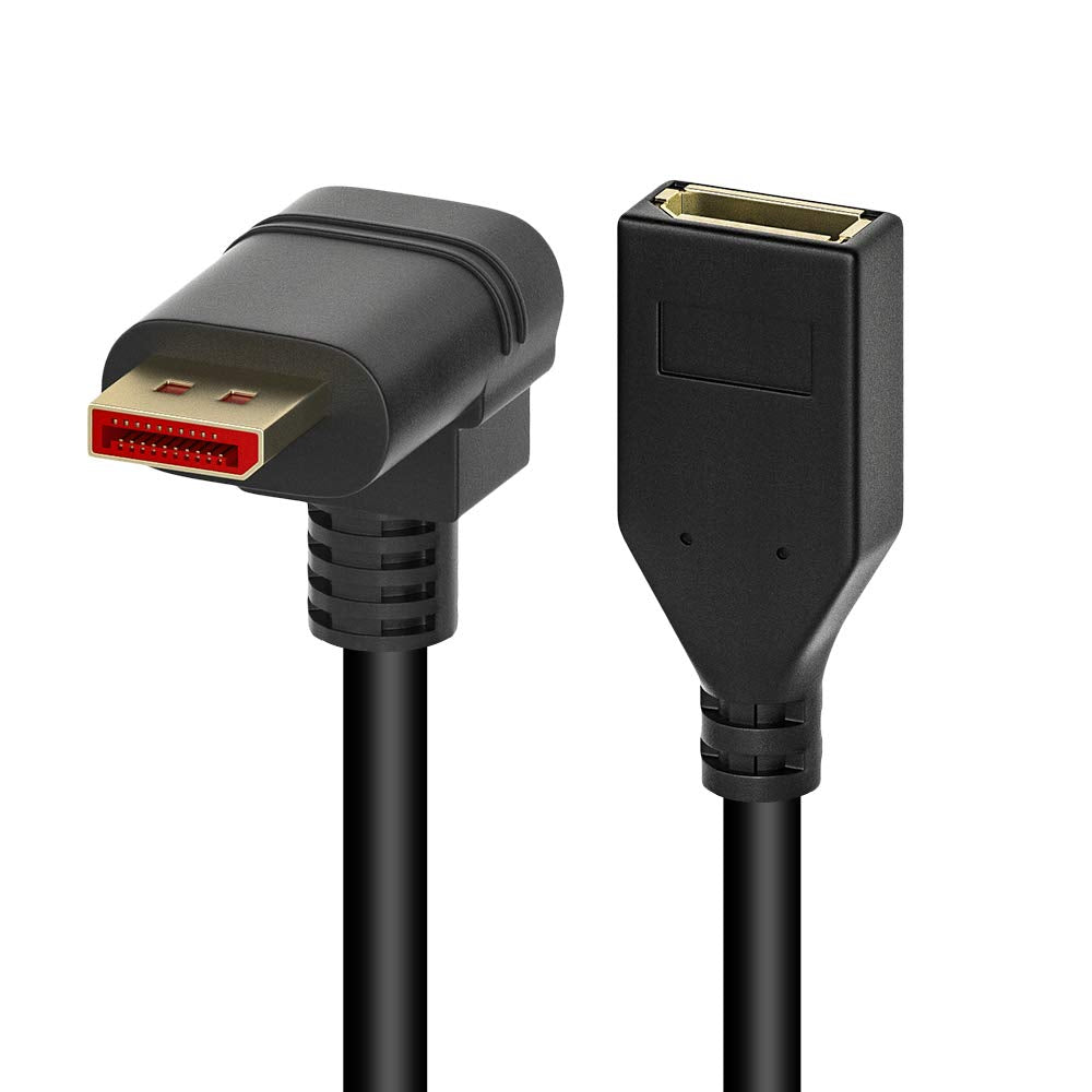 ALYYDBG 8K@60Hz 90 Degree Displayport 1.4 Extension Cable, Male to Female Right Angle DP 1.4 Cord Support 8k@60Hz, 4K@144hz 0.3M