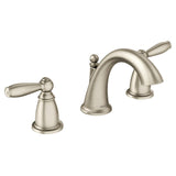 Moen Brandtford Brushed Nickel TwoHandle High Arc Widespread Bathroom Sink Faucet for 3Hole Setups with Valve Included, TV6620