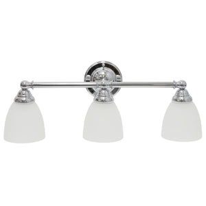 All The Rages Essentix 3-Light Metal & Glass Vanity Fixture In Chrome