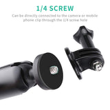 Camera Motorcycle Mount for Gopro Accessories,360 Rotation Metal Action Camera Clamp Holder with 1/4Thread for Moto Bike Bicycle