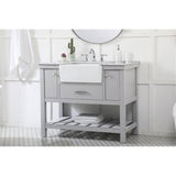 Elegant Decor Clement 42 Aluminum Mdf Single Bathroom Vanity In Gray Finish