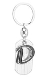Caristo English Alphabet Letter D (Kc2) Silver Metal Name Keychain For Car Bike Men Women Kids