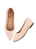 Shoetopia Women'S Creamtextured Bellies Stylish Pointed Toe Flats For Office Casual & Daily Eu40,Cream,7,B0DRJDF4DK