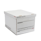 STAPLES Storage & Filing Box, Heavy-Duty with Handles & Removable Lid, Letter & Legal Size Documents, Stackable, 10-Pack, White/