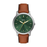 Fossil Men's Minimalist Three-Hand Brown Leather Watch