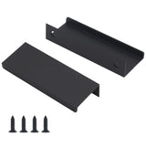 HANIHUA 10 Pack Black Cabinet Handles Modern Finger Edge Pulls for Cabinets 3.15inch/80mm Length, Finger Drawer Pulls Kitchen Dr