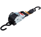 Mytee Products 2 x 10' Retractable Ratchet Straps | Auto Retract NO-RATCHETING Ratchet Straps with Coated S Hook Tiedowns for Mo