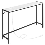 MAHANCRIS Console Table, Narrow Sofa Table Behind Couch, 43.3Entrance Table with Power Station, Simple Style, for Living Roo