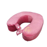 Nutcase Memory Foam Travel Neck Pillow Personalized With Initial For Comfortable Sleep On Flights (Pink)