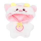 niannyyhouse 10cm Plush Doll Clothes Loose Onesies Penguin Rabbit Bear Fox Pig Bodysuit Doll Dress Up (White)