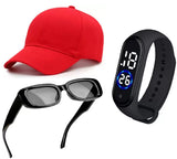 Selloria Cotton Cap And Sunglass Black For Unisex Outdoor And Activities |Free Size With Adjustable Metal Buckle |Sun Protection