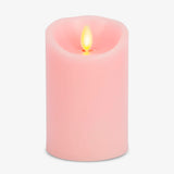 Luminara Flameless LED Battery Operated Flickering Pillar Moving Flame Candles (Saga Rose, 3 x 4.5)