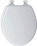 MAYFAIR 848SLOWB 000 Toilet Seat will Slow Close, Never Loosen and Easily Remove, ROUND, Durable Enameled Wood, White