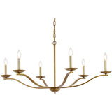 Living District Trey 6-Light Mid-Century Metal Pendant In Brass Finish