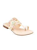 Shoetopia Embroidered Ethnic Cream Kolhapuri Flats For Women & Girls /Uk3,Cream,3,B0BV6XFXJP