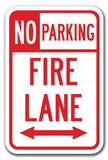 No Parking Fire Lane with Double Arrow 1 Sign 12 X 18 Heavy Gauge Aluminum Signs