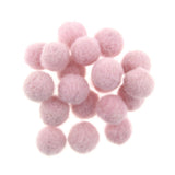 Zasy Needle Felt Balls Pure Wool Beads Dry Felted Balls 15mm Handmade DIY Crafts 20pcs (Pink)