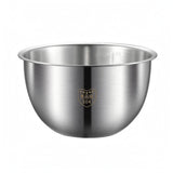 UJEAVETTE Silver SilverToned Mesh Sieve Smooth Surface Stainless Steel Plate Round Shape Stainless Steel Bowl, Extra Thick Deep