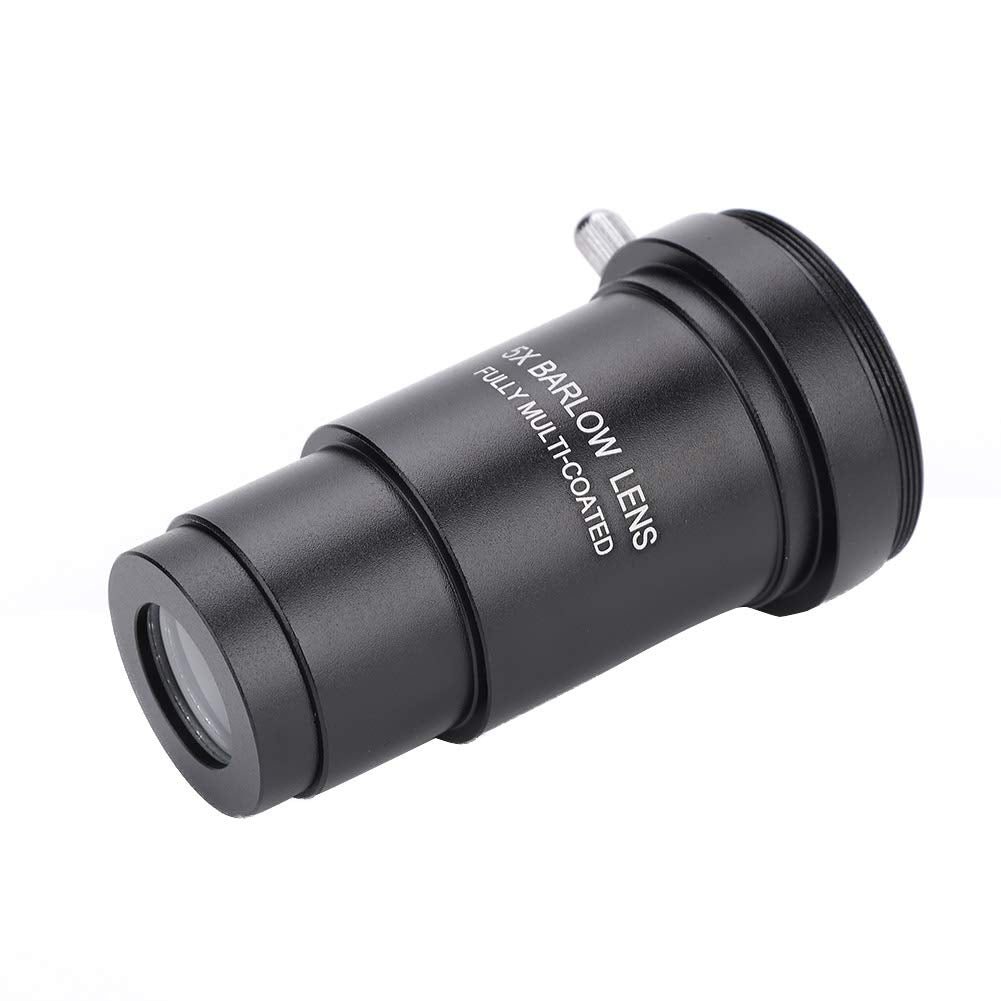 1.25 Inch Barlow Lens,5X Magnification Aluminum Alloy Multi-Coated Optical Barlow Lens with M42 x 0.75mm Thread,for 31.7mm Astro