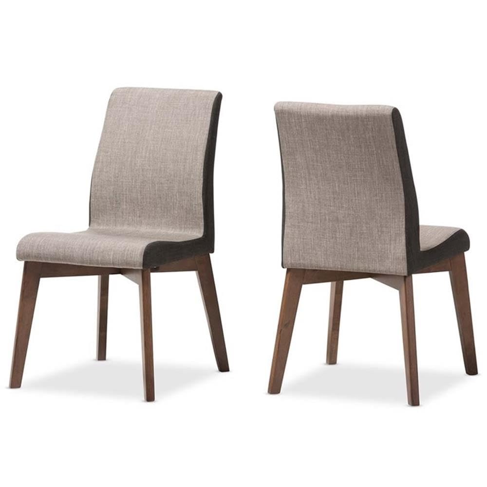 Baxton Studio Kimberly Upholstered Dining Chair In Gravel (Set Of 2)