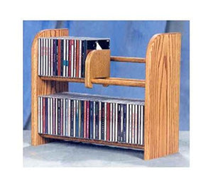 Wood Shed Solid Oak 2 Row Dowel Cd Rack Model 201