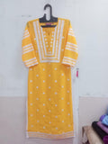 Gosriki Women'S Cotton Blend Straight Chikankari Embroidered Kurta (Stho-Mustard-Nw-Gs_Xxl_Mustard_Xx-Large),Mustard,2,B0CBPRCZF8