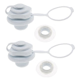 OZXNO 2 Pcs Inflatable Boat Air Valve with Rubber Mat 24mm Plastic Air Valve Caps for Inflatables Towable Tube Plug for Inflatab