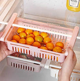 Urban Luxy Fridge Organizer Drawer Adjustable Fridge Storage Basket, Fridge Racks Tray Sliding Storage Racks (Mix Colour, 4Pcs)