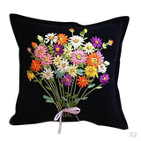 Loom Tree 2Pcs Ribbon Embroidery Kit Flower Sofa Cushion Cover Diy | Other Hand Embroidery Kits