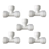 3/8 inch Tee Connector Push to Connect Fittings Plastic Quick Fitting for water purification&RO System (5, 3/8 Tube O.D.X3/8 Tub