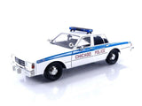 1989 Chevy Caprice White with Blue Stripes City of Chicago Police Department Artisan Collection 1/18 Diecast Model Car by Greenl