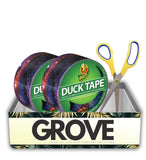 2 x Duck 1.9 W x 10 Yards L Multicolor Galaxy Tape with Stainless Steel Scissors Durable Versatile Tape for Crafts, Repairing