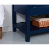 Elegant Decor Metropolis 36 Solid Wood And Metal Single Bathroom Vanity In Blue