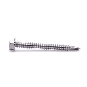#14 X 3 Hex Washer Head Self Drilling Screws, Self Tapping Sheet Metal Tek Screws, 410 Stainless Steel, 25 Pcs
