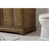 Elegant Decor Americana 60 Aluminum Alloy Double Bathroom Vanity In Driftwood