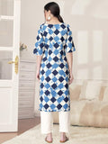 Pinkmint Kurta Set For Women Cotton Printed Straight Kurta With Pant (Pack Of 1) Multicolor4 2Xl