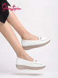 Shoetopia Upper Metalic Buckle Detailed White Loafers For Girls-Eu38,Bronze,5,B0D5HFRN7F