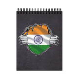 Vprint India Is Inside Me Spiral Wiro Unruled Blank Pages Notebook Diary Journal Drawing Book Potrait A4 (Size 8X11)