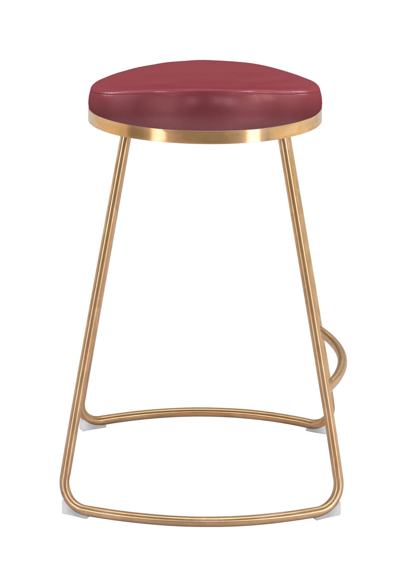 Bree Counter Stool (Set Of 2) Burgundy & Gold