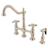 Kingston Brass Ks1276Axbs Heritage Bridge Kitchen Faucet, Polished Nickel,11.19 X 8.56 X 13.13