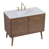 Elegant Kitchen And Bath 42 Inch Bathroom Vanity Cabinet - Walnut Brown