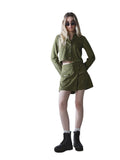 Only WomenS Self Design Wrap MidRise Green Skorts With Belt