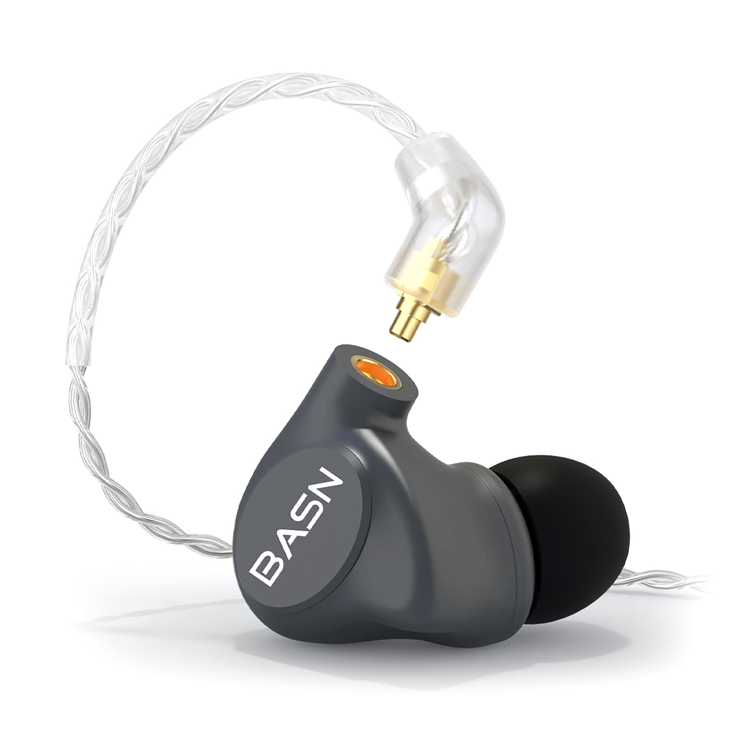 Basn Metalen In-Ear Monitors Headphones,Musicians Noise Isolating 4 Drivers Iems With Deep Bass, Two Detachable Mmcx Cables With