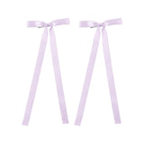 2PCS Silky Satin Hair Bows Hair Clip Ribbon Accessories Ponytail Holder Hair Bow for Women Girls Teens (Lavender)