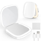 MY BEAUTY LIGHT Bright Compact Mirror with Light, Durable Rechargeable 1X/3X Magnifying Mirror with Light, 3000K-6000K Travel Ma