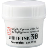 ZIG Kuretake Cartoonist White Ink 30ml, Opaque White Pigment Ink for Manga, Illustration, Highlights, Corrections, Calligraphy &