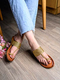 Shoetopia Women'S Wedge Heel Kolhapuris/Golden /Eu38 / Uk5,Golden,5,B0BSC9RWG7