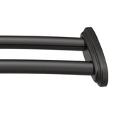 Moen Matte Black Adjustable 57 to 60Inch Double Curved Shower Rod, Permanent Wall Mounted Shower Curtain Rod, DN2141BL