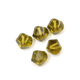 24pcs Adabele Austrian 8mm Faceted Helix Spiral Irregular Crystal Beads Khaki Green Compatible with Swarovski Preciosa Crystals 