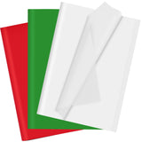 60 Sheets Christmas Tissue Paper for Gift Bags, Red Green White Art Tissue Paper Bulk for Holidays Decoration DIY Crafts Birthda